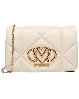 Love Moschino Quilted Logo Shoulder Bag - Natural