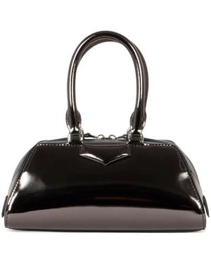 Givenchy Mini Antigona East-West Metallic Leather Clutch Bag - Black