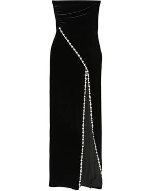 Nissa Crystal-embellished velvet maxi dress - Schwarz