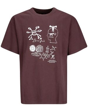 Brain Dead Ancient Knowledge Printed T-Shirt - Purple