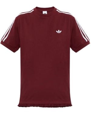 adidas Ruffle-Trim Logo-Embroidered T-Shirt