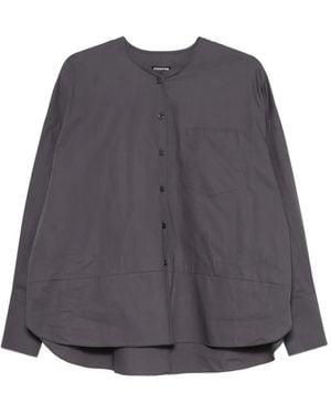 Susanne Bommer Button-Up Long-Sleeve Blouse - Gray