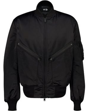 Y-3 Zipped-Pocket Bomber Jacket - Black
