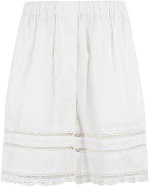 Isabelle Blanche Cotton Shorts - ホワイト