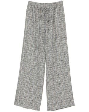 Ermanno Scervino Pantalones Con Cordones Y Motivo Chevron - Gris