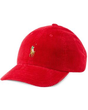 Polo Ralph Lauren Corduroy Ball Cap - Red