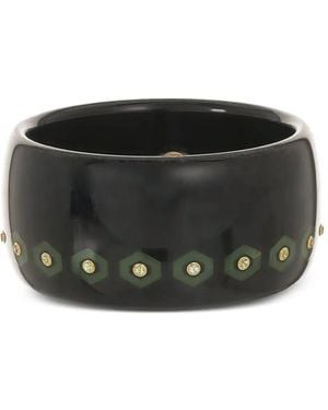 Mark Davis 18K Peridot Wide Bakelite Bangle - Black