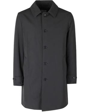 Aspesi Loose Fit Buttoned Coat - Black
