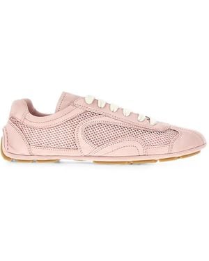 Prada Baskets À Lacets - Rose