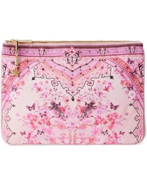 CAMILLA Small Canvas Clutch Bag - Pink