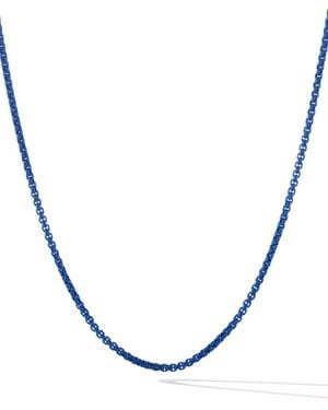 David Yurman Box Chain ネックレス 2.7mm スターリングシルバー - ブルー