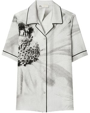 Tory Burch Blouse Met Bloemenprint - Grijs
