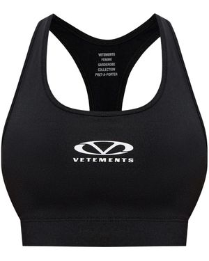 Vetements ロゴ トップ - ブラック