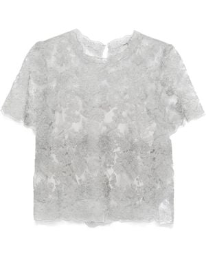 Ermanno Scervino Oberteil Mit Spitzenbesatz - Grau
