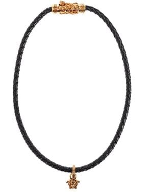 Versace Collar Medusa trenzado - Negro