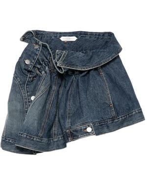 August Barron Fold-Over Asymmetric Skirt - Blue