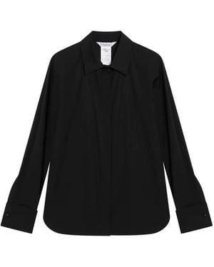 Max Mara Embroidered-Logo Long-Sleeve Shirt - Black