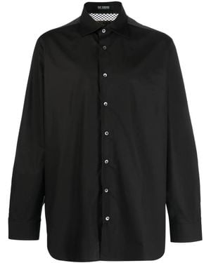 Raf Simons Logo-Patch Long-Sleeve Shirt - Black