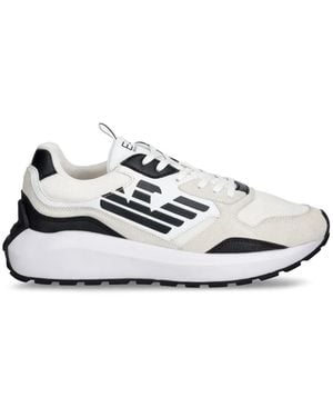 EA7 Sneakers Mit Kontrasteinsätzen - Weiß