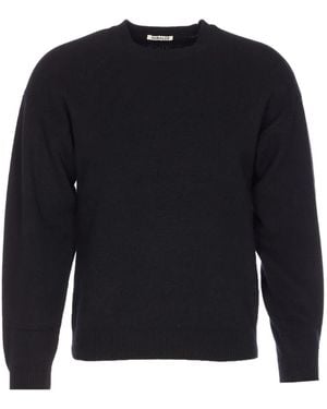 AURALEE 黒 クルーネックセーター Super Fine Wool Pullover