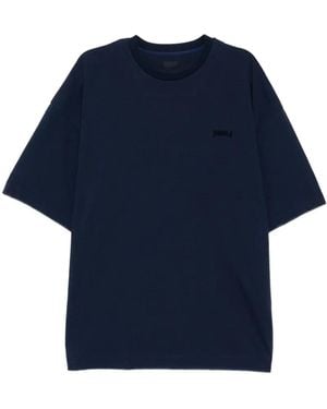 Juun.J Logo-Embroidered T-Shirt - Blue