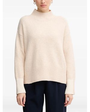 MARC AUREL Turtleneck Ribbed Jumper - White