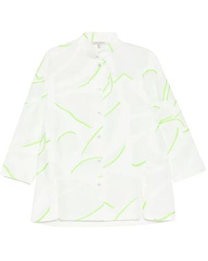 Shiatzy Chen Stand-Collar Jacquard Jacket - White