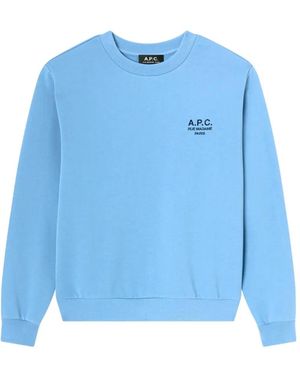 A.P.C. Rue Madame-Logo Sweatshirt - Blue