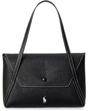 Polo Ralph Lauren Polo Play Leather Shoulder Bag - Black
