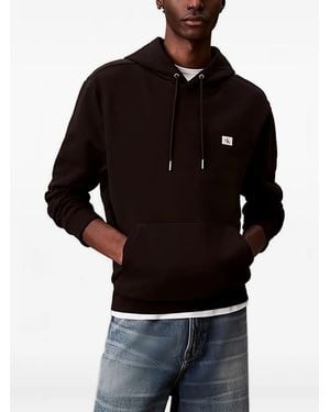 Calvin Klein Logo-Patch Hoodie - Black