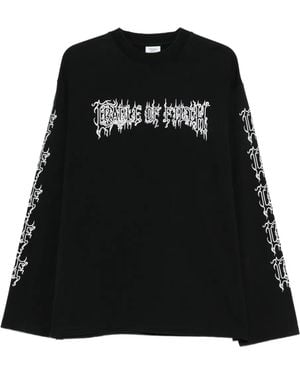 Vetements Haut À Slogan Imprimé - Noir