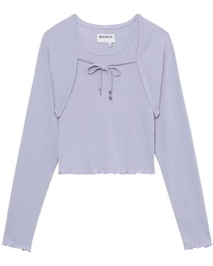 Musium Div. Bolero-Layered Knitted Top - Purple