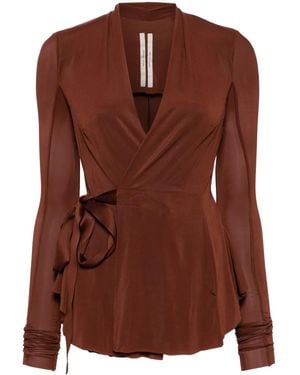 Rick Owens Hollywood Wrap Jacket - Brown