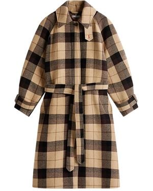 Tommy Hilfiger Checked belted coat - Neutro
