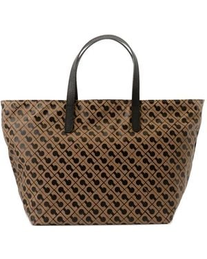 Gherardini Patterned Handle Tote Bag - Brown