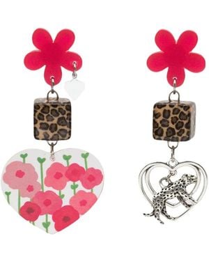 Amir Slama Charm-Detail Drop Earrings - Pink