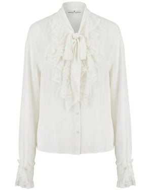 Ermanno Scervino Lace-Trim Ruffled Blouse - White