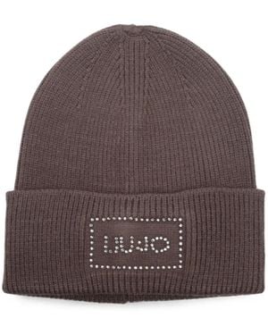 Liu Jo Logo-Embellished Beanie Hat - Brown