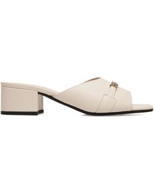 Bally Chain-Embellished Leather Sandals - Natural