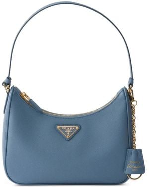 Prada Bolso Re-Edition 2005 Mini De Piel Saffiano - Azul