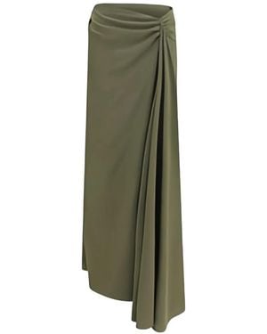 McQueen Asymmetric-Waist Maxi Skirt - Green