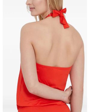 MICHAEL Michael Kors Ring-Detail Halterneck Swimsuit - Red