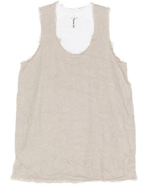 Comme des Garçons Frayed-Edge Sleeveless Top - White