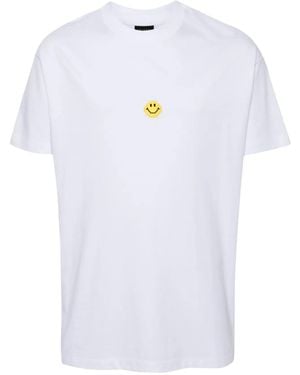 Joshua Sanders Smiley Face-Embroidered T-Shirt - White
