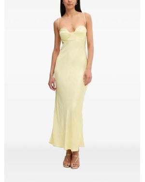 Bardot Devin Quilted-Cup Cut-Out Maxi Dress - Yellow