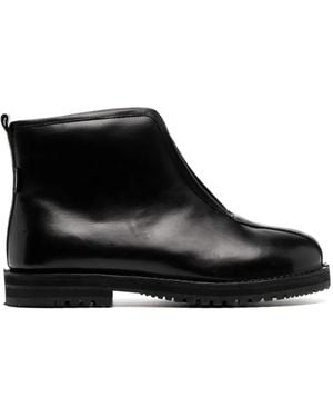 Suicoke Zip-Up Leather Ankle Boots - Black