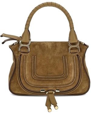 Chloé Small Marcie Suede-Leather Cross Body Bag - Brown