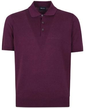 Drumohr Buttoned Polo Shirt - Purple