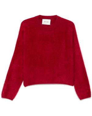 Soft Goat Jersey Con Cuello Redondo - Rojo