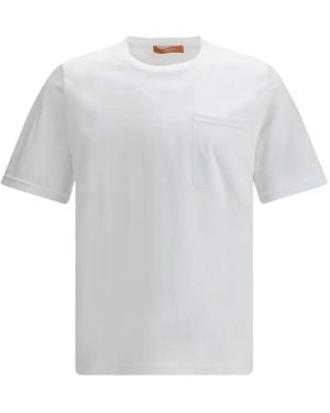 Cruna Crew-Neck Patch Pocket T-Shirt - White